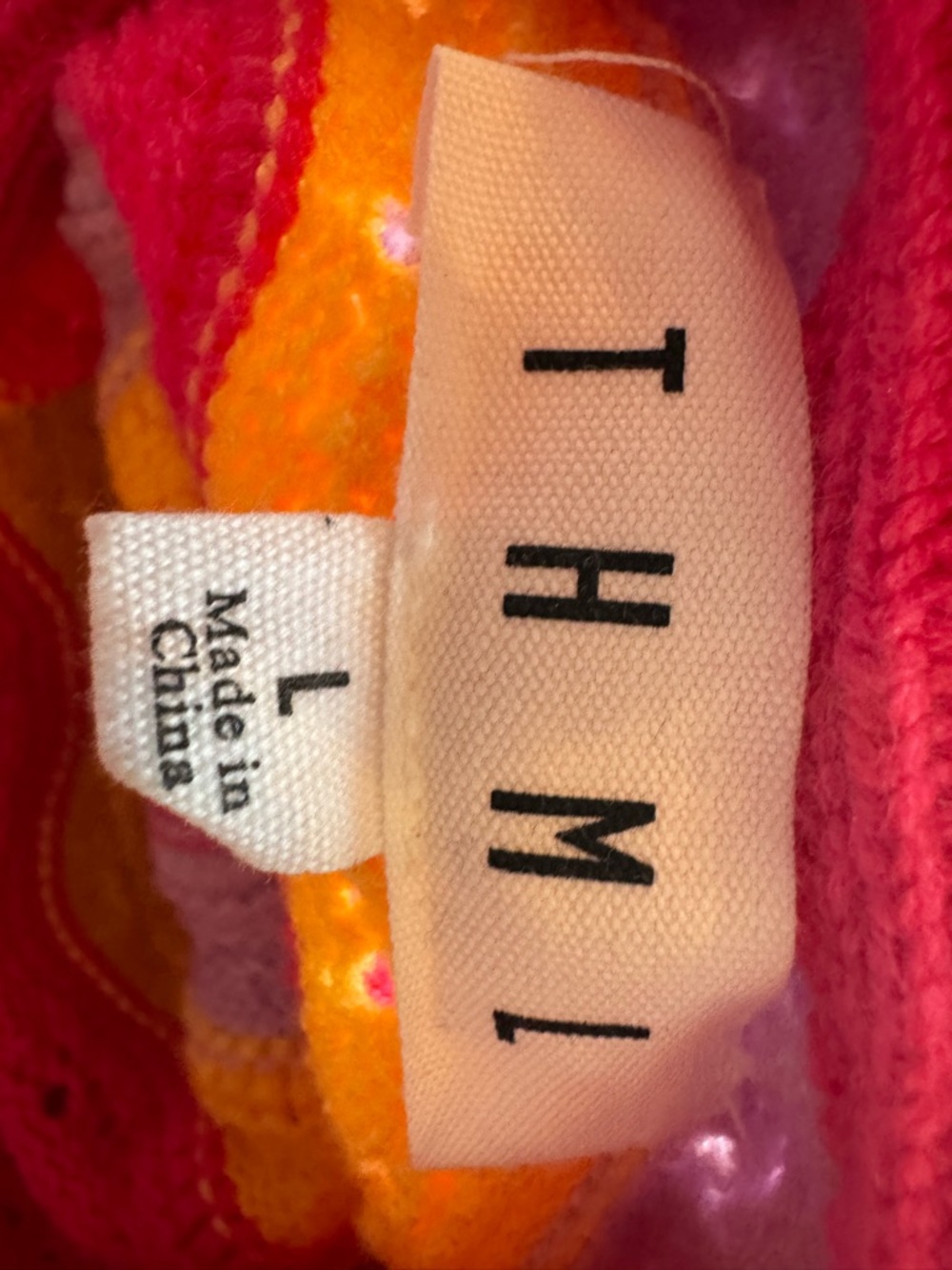 THML Wavy Stripe Ruffle Knit Tank Top - Hot Pink, Yellow & Lavender - Picture 2 of 3